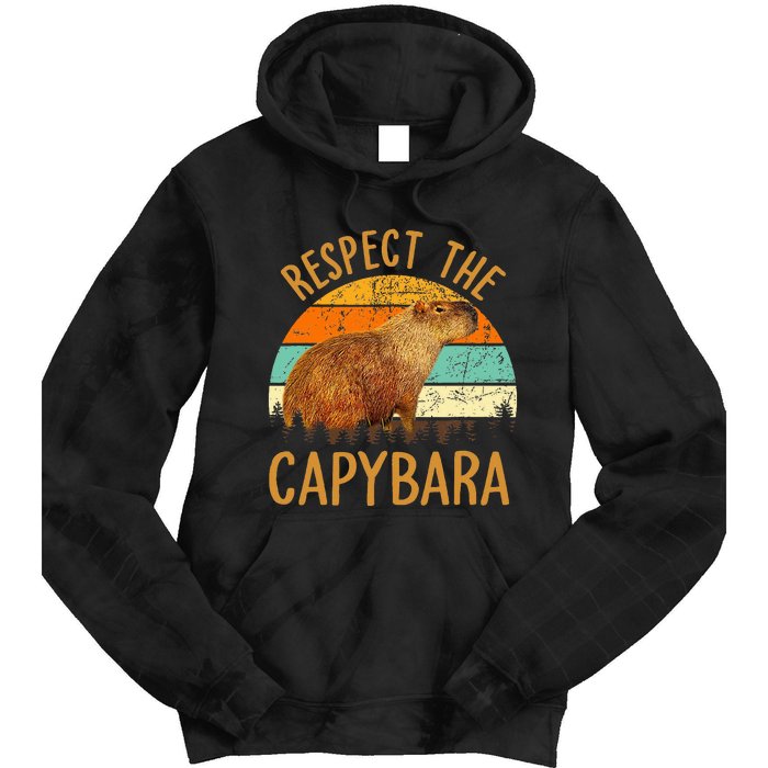 Respect The Capybara Animal Funny Capybara Lover Tie Dye Hoodie