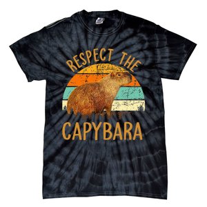 Respect The Capybara Animal Funny Capybara Lover Tie-Dye T-Shirt