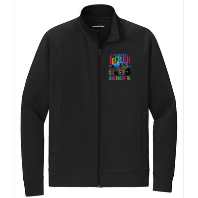 Ready To Crush Kindergarten Monster Truck Back To School Boy Stretch Full-Zip Cadet Jacket