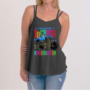 Ready To Crush Kindergarten Monster Truck Back To School Boy Women's Strappy Tank