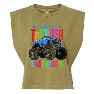 Ready To Crush Kindergarten Monster Truck Back To School Boy Garment-Dyed Women's Muscle Tee