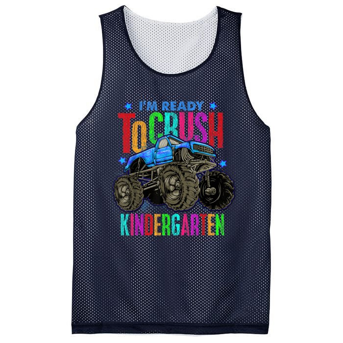 Ready To Crush Kindergarten Monster Truck Back To School Boy Mesh Reversible Basketball Jersey Tank