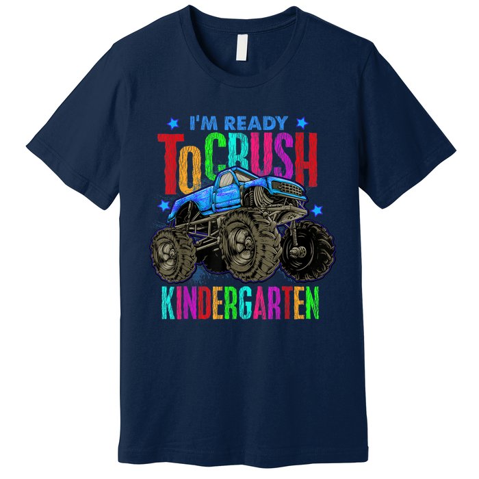 Ready To Crush Kindergarten Monster Truck Back To School Boy Premium T-Shirt