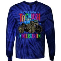 Ready To Crush Kindergarten Monster Truck Back To School Boy Tie-Dye Long Sleeve Shirt