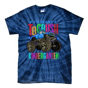 Ready To Crush Kindergarten Monster Truck Back To School Boy Tie-Dye T-Shirt