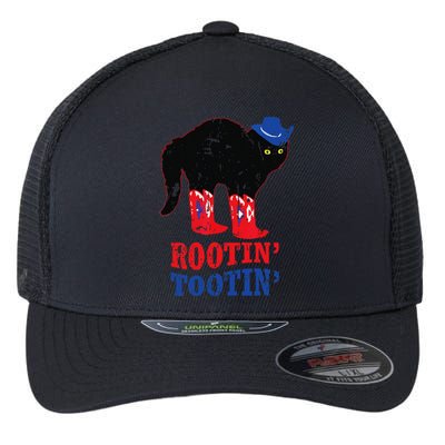 Rootin Tootin Cowboy Cat Funny Apparel Vintage Flexfit Unipanel Trucker Cap