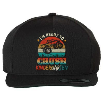 Ready To Crush Kindergarten Back To School Monster Truck Boy Funny Gift Wool Snapback Cap