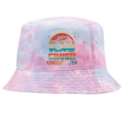 Ready To Crush Kindergarten Back To School Monster Truck Boy Funny Gift Tie-Dyed Bucket Hat