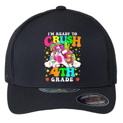 Ready To Crush 4th Grade Cute Unicorn Back To School Girl Flexfit Unipanel Trucker Cap