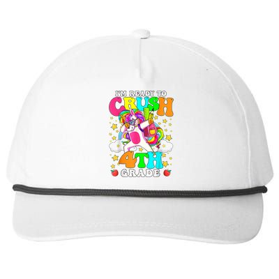 Ready To Crush 4th Grade Cute Unicorn Back To School Girl Snapback Five-Panel Rope Hat