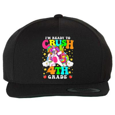 Ready To Crush 4th Grade Cute Unicorn Back To School Girl Wool Snapback Cap