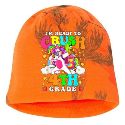 Ready To Crush 4th Grade Cute Unicorn Back To School Girl Kati - Camo Knit Beanie