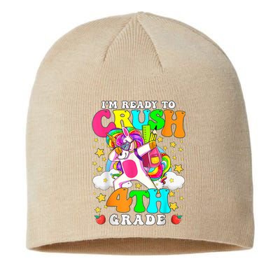 Ready To Crush 4th Grade Cute Unicorn Back To School Girl Sustainable Beanie