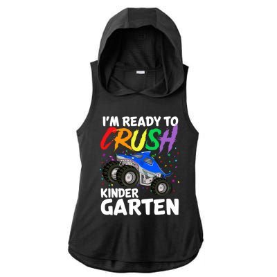 Ready To Crush Kindergarten Back To School Monster Truck Boy Cool Gift Ladies PosiCharge Tri-Blend Wicking Draft Hoodie Tank