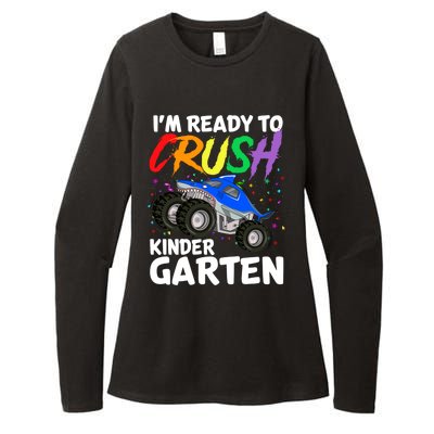 Ready To Crush Kindergarten Back To School Monster Truck Boy Cool Gift Womens CVC Long Sleeve Shirt