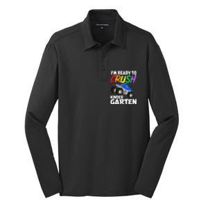 Ready To Crush Kindergarten Back To School Monster Truck Boy Cool Gift Silk Touch Performance Long Sleeve Polo