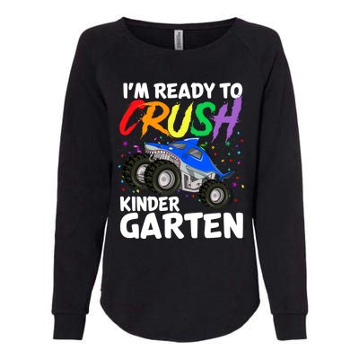 Ready To Crush Kindergarten Back To School Monster Truck Boy Cool Gift Womens California Wash Sweatshirt