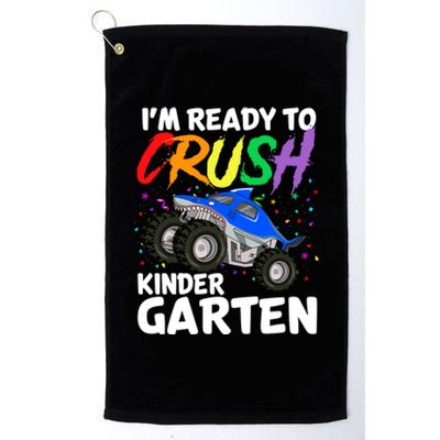 Ready To Crush Kindergarten Back To School Monster Truck Boy Cool Gift Platinum Collection Golf Towel