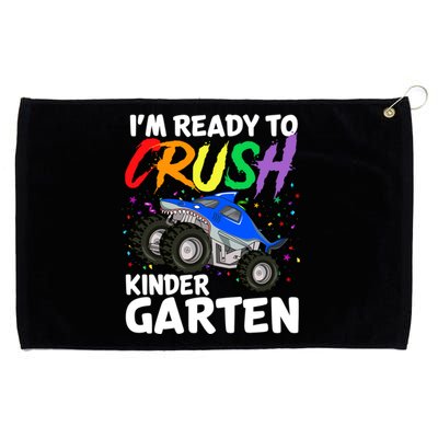 Ready To Crush Kindergarten Back To School Monster Truck Boy Cool Gift Grommeted Golf Towel