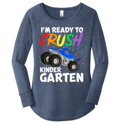 Ready To Crush Kindergarten Back To School Monster Truck Boy Cool Gift Women's Perfect Tri Tunic Long Sleeve Shirt