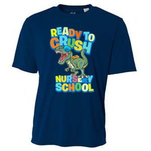 Ready to Crush First Day of Nursery School Dinosaur T Rex Cooling Performance Crew T-Shirt