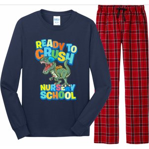 Ready to Crush First Day of Nursery School Dinosaur T Rex Long Sleeve Pajama Set