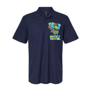 Ready to Crush First Day of Nursery School Dinosaur T Rex Softstyle Adult Sport Polo