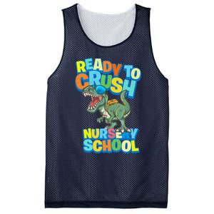 Ready to Crush First Day of Nursery School Dinosaur T Rex Mesh Reversible Basketball Jersey Tank