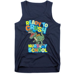 Ready to Crush First Day of Nursery School Dinosaur T Rex Tank Top