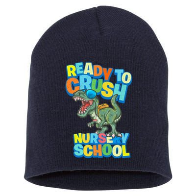 Ready to Crush First Day of Nursery School Dinosaur T Rex Short Acrylic Beanie