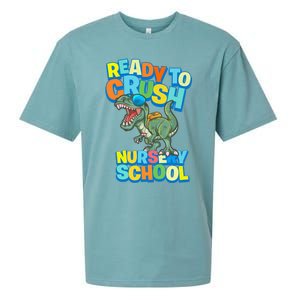 Ready to Crush First Day of Nursery School Dinosaur T Rex Sueded Cloud Jersey T-Shirt