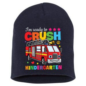 Ready To Crush Kindergarten Fire Truck Back To School Short Acrylic Beanie