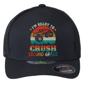 Ready To Crush Second Grade Back To School Monster Truck Boy Gift Flexfit Unipanel Trucker Cap