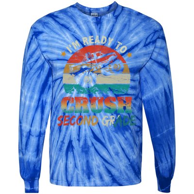 Ready To Crush Second Grade Back To School Monster Truck Boy Gift Tie-Dye Long Sleeve Shirt