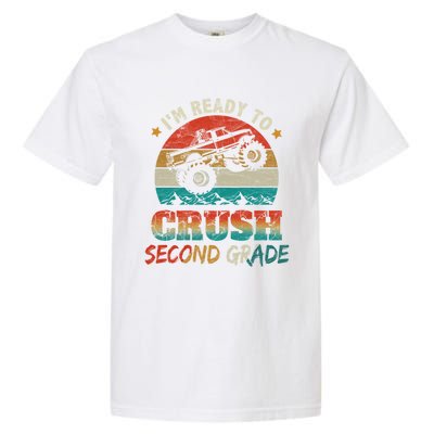 Ready To Crush Second Grade Back To School Monster Truck Boy Gift Garment-Dyed Heavyweight T-Shirt