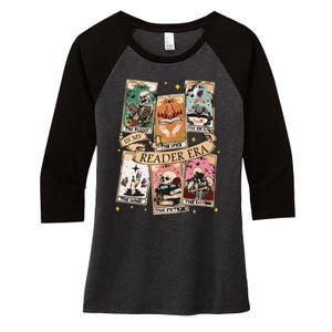 Reader Tarot Card Skeleton Reading Women's Tri-Blend 3/4-Sleeve Raglan Shirt