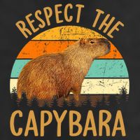 Respect The Capybara Animal Funny Capybara Lover Garment-Dyed Fleece Hoodie