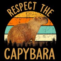 Respect The Capybara Animal Funny Capybara Lover Flexfit Unipanel Trucker Cap