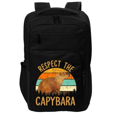 Respect The Capybara Animal Funny Capybara Lover Impact Tech Backpack