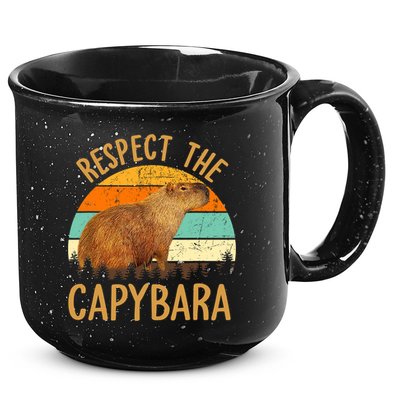 Respect The Capybara Animal Funny Capybara Lover 15oz Campfire Ceramic Mug