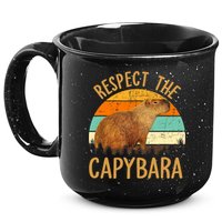 Respect The Capybara Animal Funny Capybara Lover 15oz Campfire Ceramic Mug