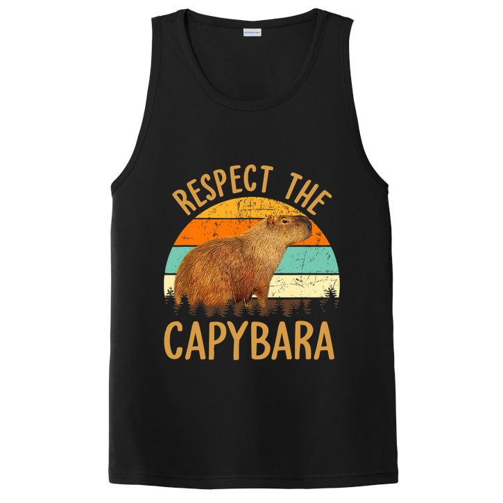 Respect The Capybara Animal Funny Capybara Lover PosiCharge Competitor Tank