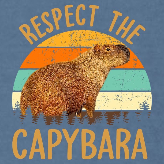 Respect The Capybara Animal Funny Capybara Lover Garment-Dyed Sweatshirt