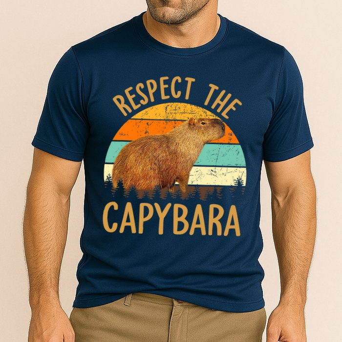 Respect The Capybara Animal Funny Capybara Lover Performance Shirt