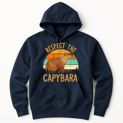 Respect The Capybara Animal Funny Capybara Lover Hoodie