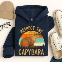 Respect The Capybara Animal Funny Capybara Lover Hoodie