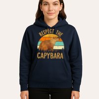 Respect The Capybara Animal Funny Capybara Lover Hoodie