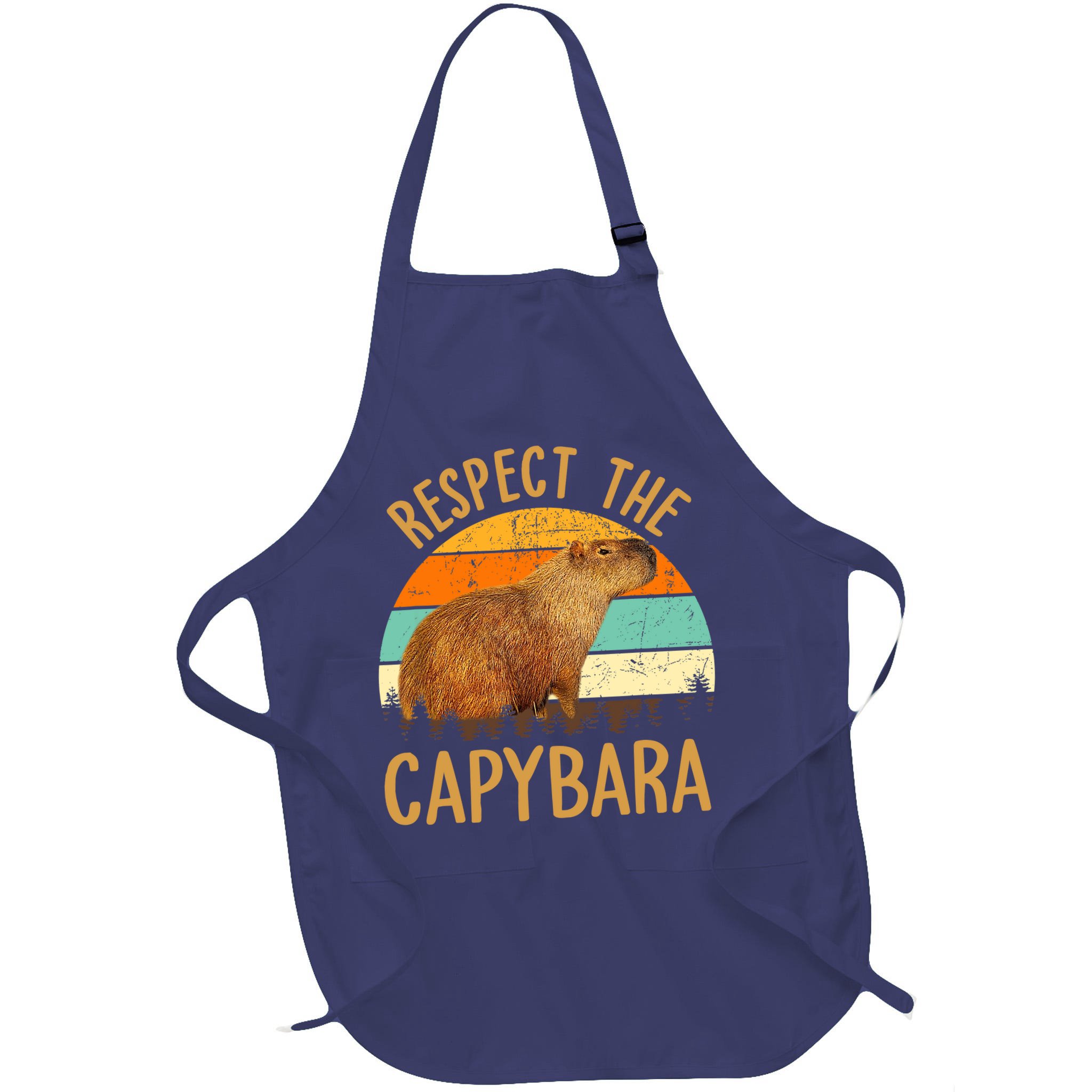 Respect The Capybara Animal Funny Capybara Lover Apron