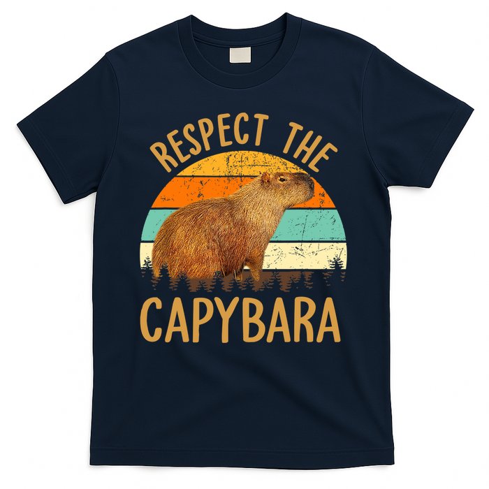 Respect The Capybara Animal Funny Capybara Lover T-Shirt