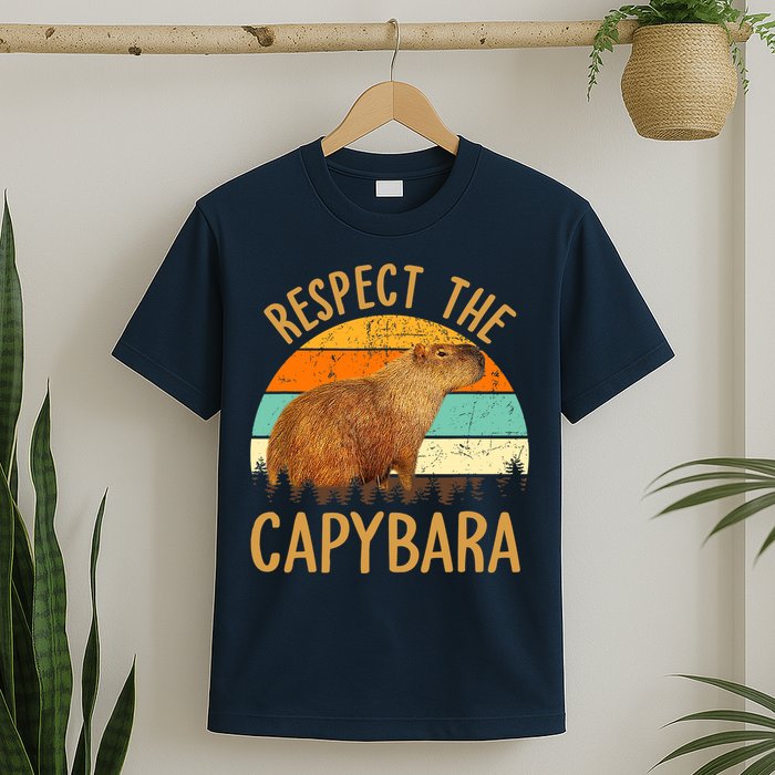 Respect The Capybara Animal Funny Capybara Lover T-Shirt